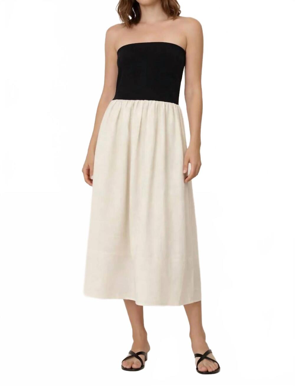 NEW BLU PEPPER two toned midi dress in black